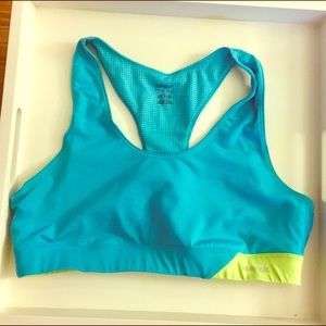 Reebok turquoise and lime green sports bra